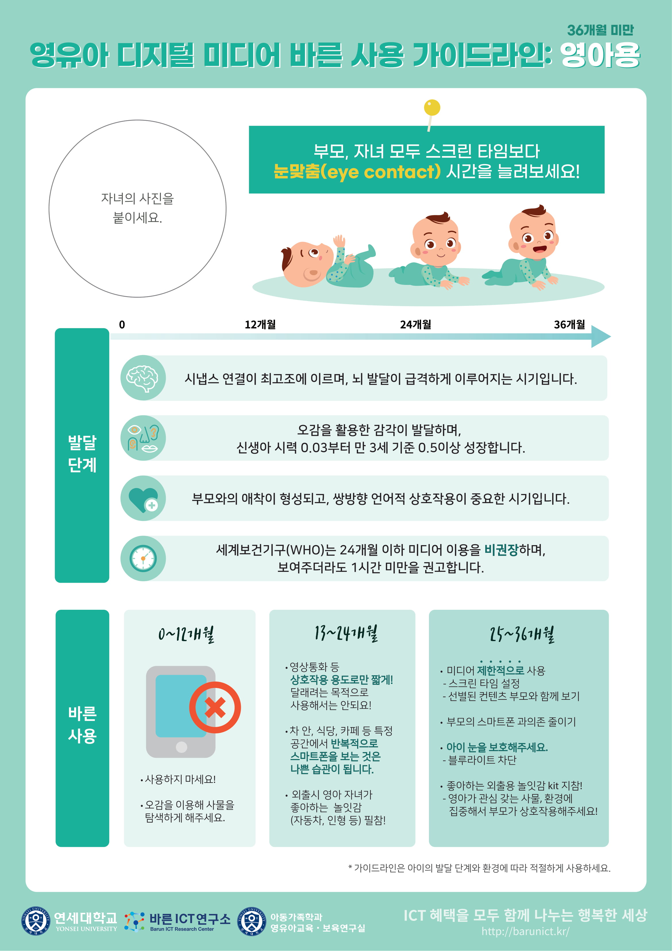 영유아 디지털 미디어 바른 사용 가이드라인: 영아용